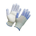 Gloves Work White Polyester Black PU Coated Safety